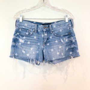 Lucky Brand The Cut Off Denim Jean Star Shorts 26